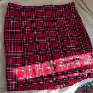 J. Crew Vibrant Tartan pencil Skirt office work 16 red